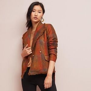NWT Cartonnier Plaid Wrap Blazer